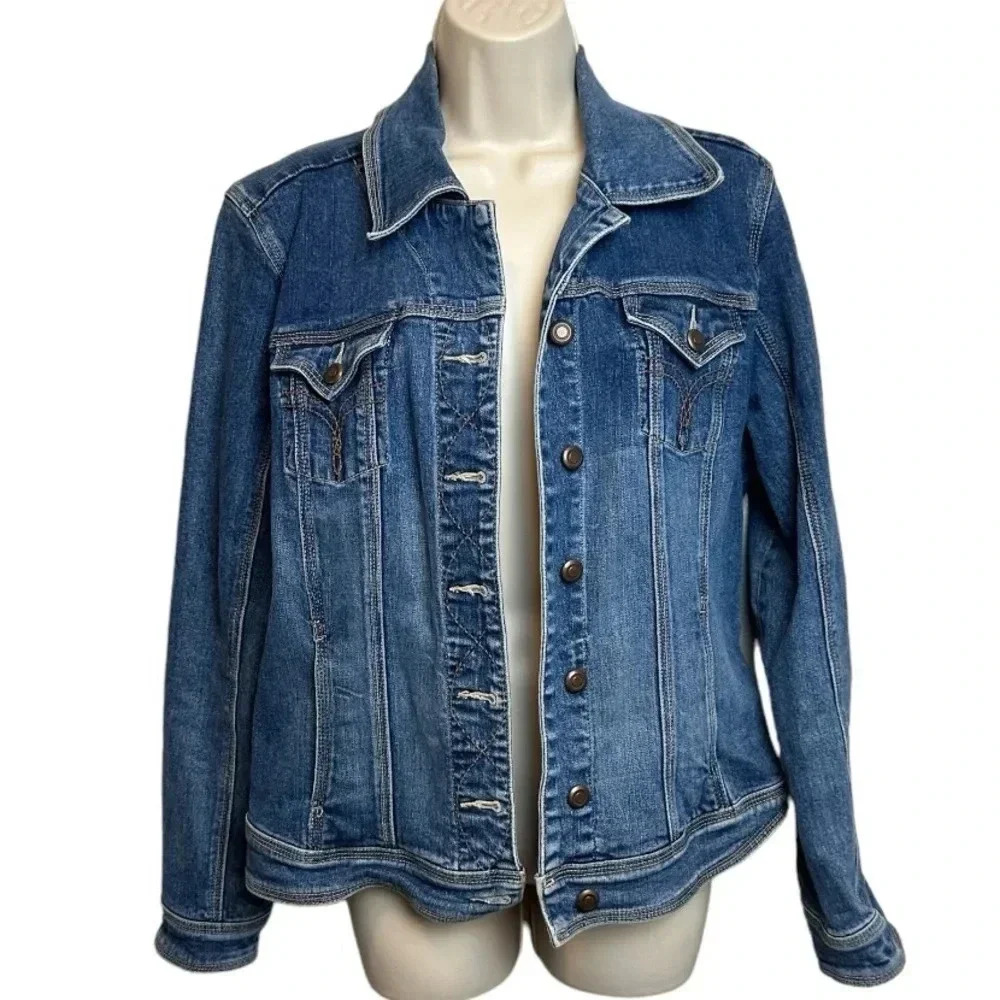 Tria Fitted Denim Jacket Vintage Styling Sz L‎